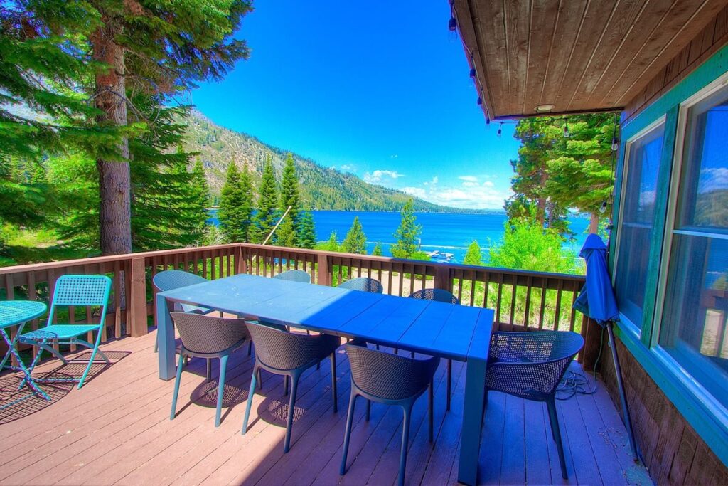 View of the lake from one of our lakefront rentals
