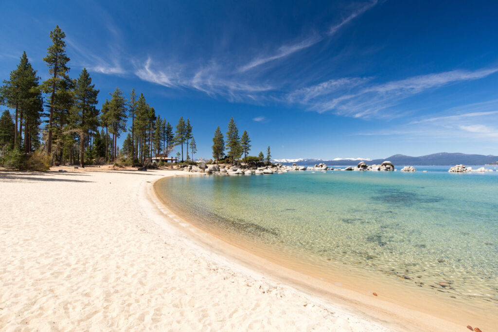 A Lake Tahoe beach