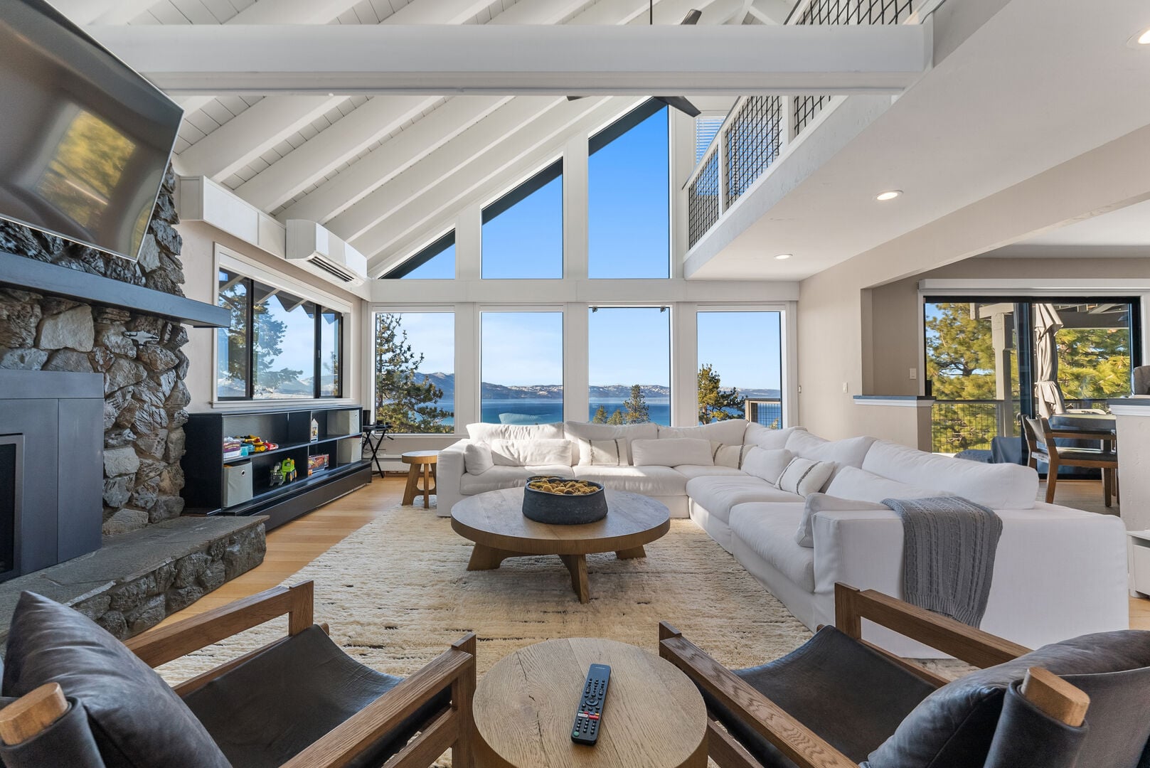 Living area in one of our Lake Tahoe cabin rentals