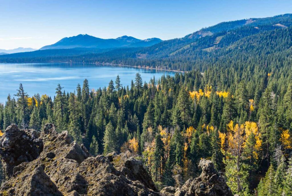 a fall view of Lake Tahoe